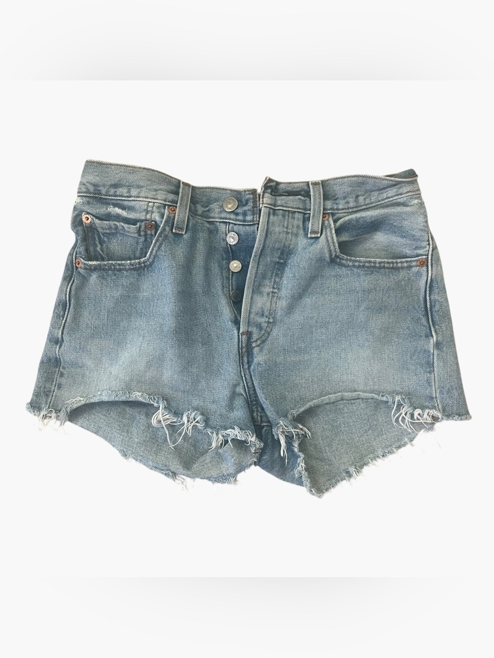 Levi’s 501 Women’s Light Blue Distressed Denim Shorts